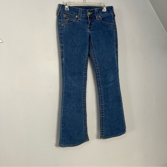 Vintage Y2K True Religion bootcut medium wash jeans retro 1990s rockstar hippie - Picture 13 of 15